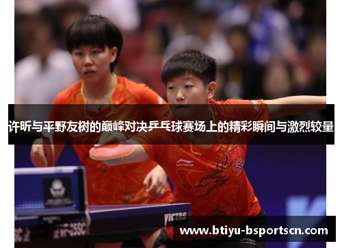 许昕与平野友树的巅峰对决乒乓球赛场上的精彩瞬间与激烈较量
